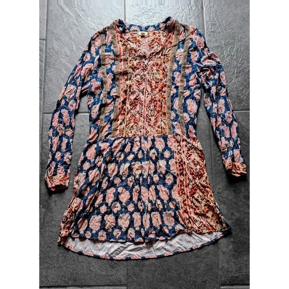 Tiny Dresses & Skirts - Anthropologie Tiny Patchwork Floral Boho Dress Medium Crochet Prairie Cottagecor